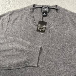 Jos A Bank Traveler V-Neck Pima Cotton Lightweight Sweater Men's 4XLT Gray New